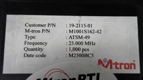 45-PCS CRYSTAL FREQUENCY MTRONPTI ATSM-49-25.000MHZ 4925000 ATSM4925000MHZ