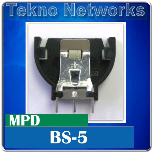 MPD  - BS-5 CR2032 Vertical Battery Holder PCB Thruhole - 5pcs