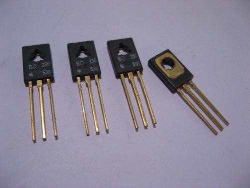 Lot of 4 Motorola BD236 PNP Silicon Power Transistors - NOS