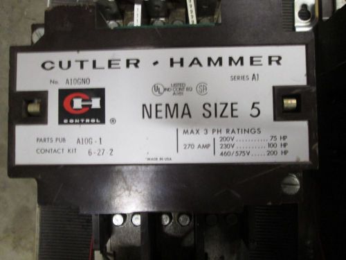 CUTLER HAMMER STARTER A10GN0 SER A1 SIZE 5 240V COIL 270A  AMP A10GNO