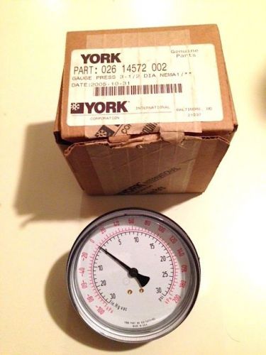 1 nib york/us gauge vaccum / pressure gauge 026-14572002 for sale