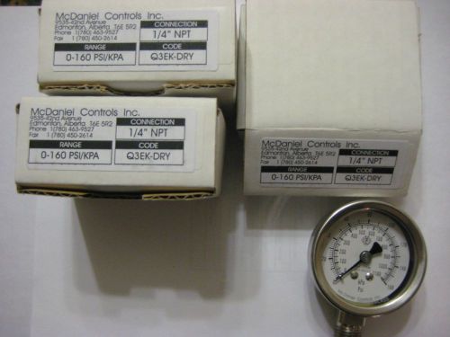 3 brand new McDaniel Controls pressure gauges