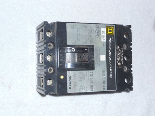 Square D 15-Amp FAL34015 Circuit Breaker 480V-AC 240V-DC - EXC!!