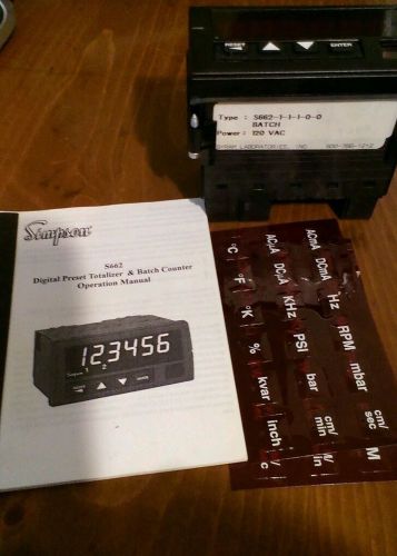 SIMPSON S662 DIGITAL PRESET TOTALIZER &amp; BATCH COUNTER