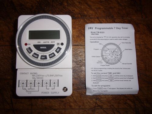 TM-6331 24V AC/DC Programmable 7 Day timer