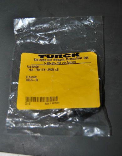 NEW TURCK YB2-FSM 4.5- 2FKM 4.5 MOLDED TWIN JUNCTION CONNECTOR (S13-2-204B)