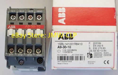 New abb iec contactor a series 120 240 a9-30-10-84 ac-3 4kw-400v 1sbl141001r8410 for sale
