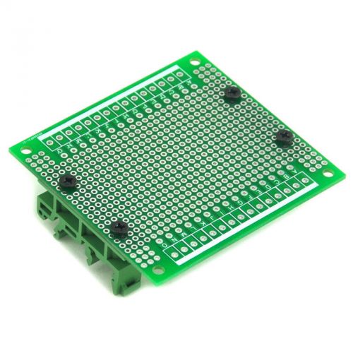 Prototype PCB with DIN Rail Adapter, 77.4 x 72mm, for DIN Rail Projects DIY