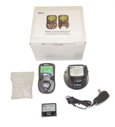 New rae qrae ii pgm-2400 multigas diffusion monitor &amp; cradle charger &amp; filter for sale