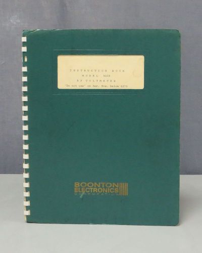 Boonton RF Voltmeter Model 91CA S/N 4275+ Instruction Book