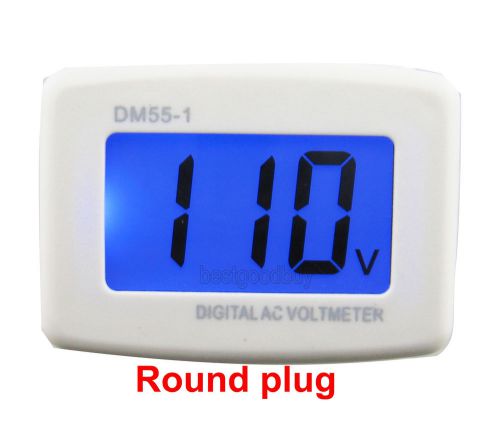 Round wall plug lcd ac voltmeter volt tester gauge household factory 110v/220v for sale