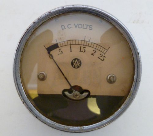 Allen Surface Mount DC Volt Panel Meter, 0-2.5 DCV, 3&#034; Diameter Vintage, Antique