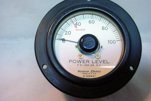 Western Electric D-168947 Analog Panel Meter Power Level 0-100 - tested good