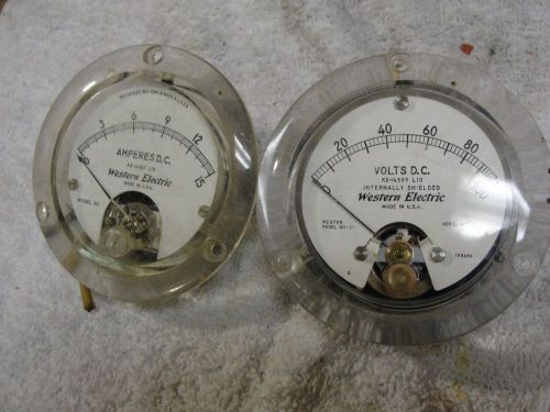Vintage Western Electric DC AMP Meter and Volt meter set