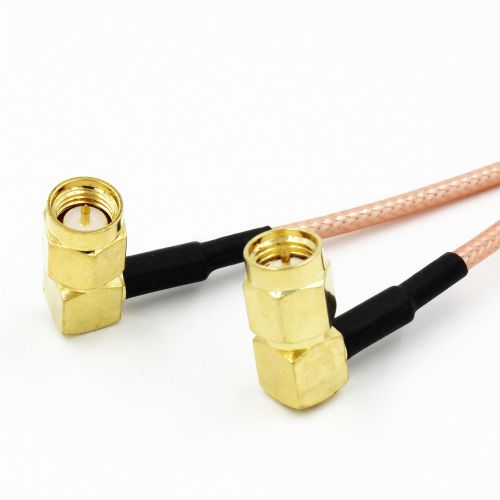 1 x Right Angle SMA male to male plug Jumper Pigtail Cable RG316 50CM