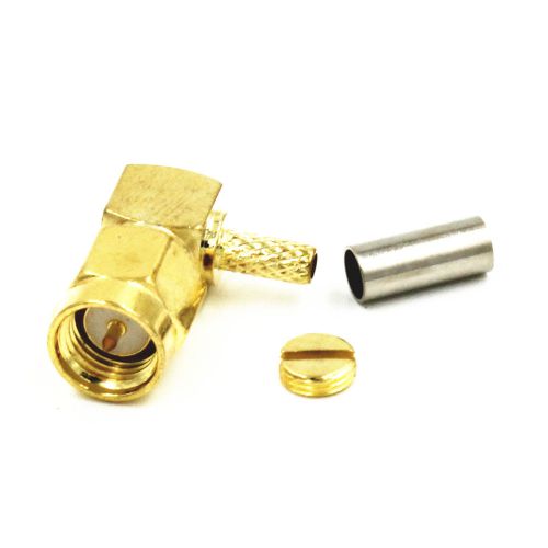 10 x rp-sma male 90° rf connector crimp for rg174 rg316 cable for sale
