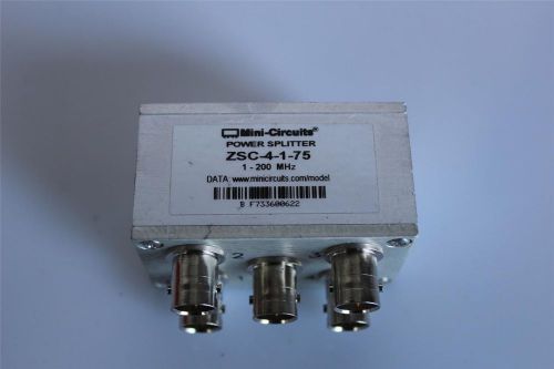 Lot of 2 mini-circuits zsc-4-1-75 power splitter 1 - 200 mhz for sale