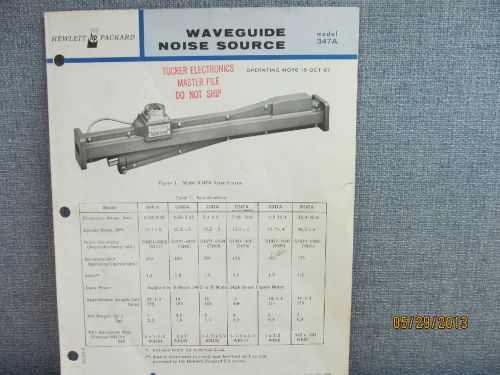 Agilent/HP 347A Waveguide Noise Source Operating Note
