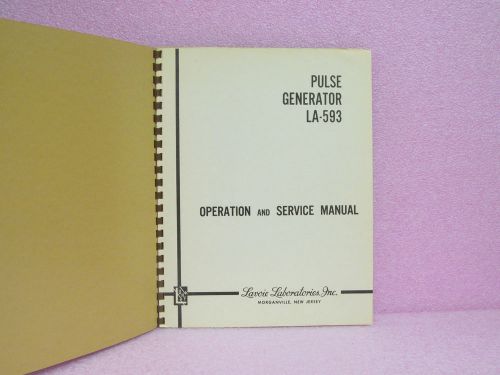 Lavoie Labs Manual LA-593 Pulse Generator Operation &amp; Service Manual w/Schematic