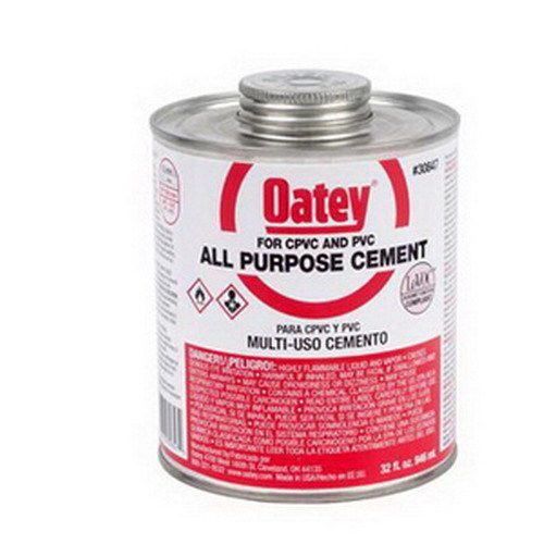 Oatey SCS 30847 Milky Clear All-Purpose Medium Solvent Cement, 32 oz Can