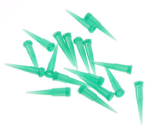 100  x  Plastic Dispenser Needle Green Tapered Tip 1.14 mm(OD) 0.84 mm(ID)