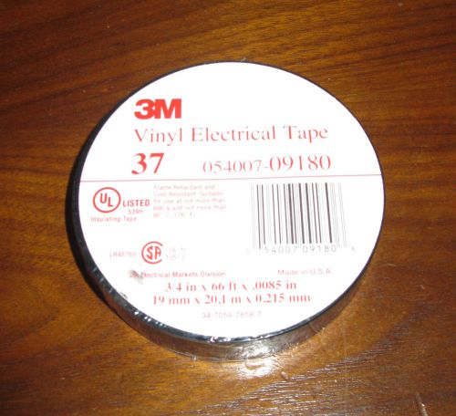 5 ROLLS OF BRAND NEW 3M No. 37, 3/4&#034; x 66&#039;, Vinyl Electrical Tape