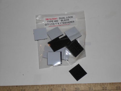3m reclosable fastener  black  dual lock type 250 1&#034; x1&#034;  squares sj3540 12pc for sale