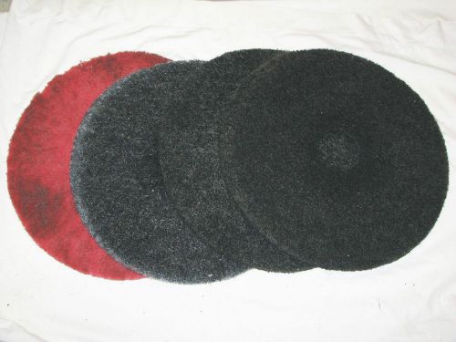 4 floor polishing buffing pads 20&#034; diameter - 3 gray, 1 red for sale