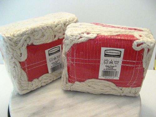 Rubbermaid commercial products web foot large white mop head lot of 2 a15306wh00 for sale