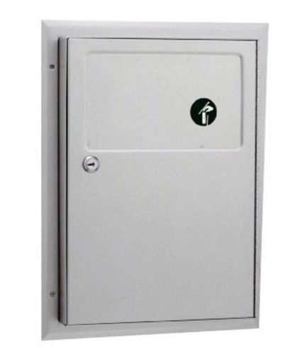 Bobrick b-354 partition-mounted sanitary napkin disposal unit for sale