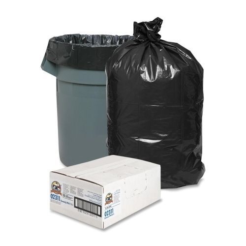 Genuine Joe 02311 42-Gallon Heavy-Duty Trash Bags, Black - 20-Pack