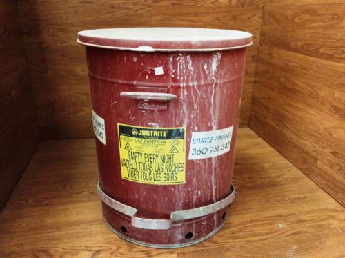 Justrite Oily Waste Can 21 Gallon 79 Liters 21in D x 24in 09700 Galvanized Steel
