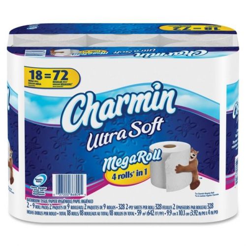 Charmin Ultra Soft Bathroom Tissue - 2 Ply - 328 Sheets/roll - 18 (pag86809)