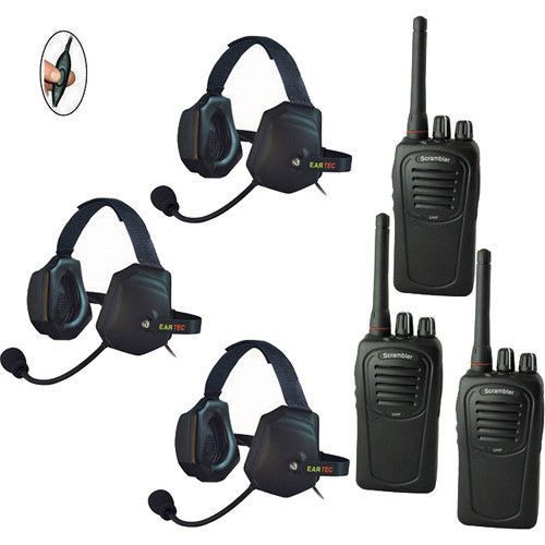 SC-1000 Radio Eartec 3-User Two-Way Radio XTreme Inline PTT Headset XTSC3000IL