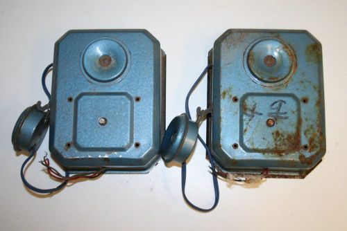 Wow Rare Blue Pair Of Metal Vintage Mid Century Home Apartment Office Intercoms