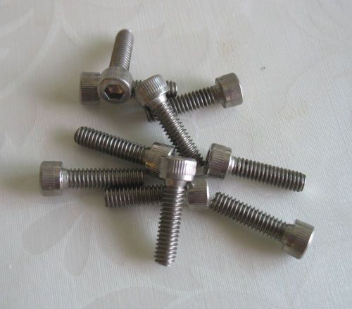 Lot (10) socket head cap screw, bolt #8-32 x 5/8&#034; stainless steel full thread for sale