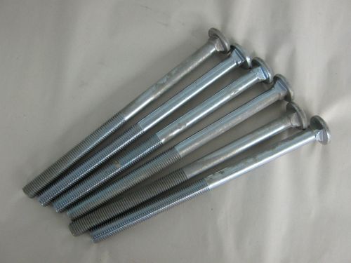 3/4-10 x 12&#034;  zinc plated carriage bolts w/6&#034; thread - 6pcs. for sale