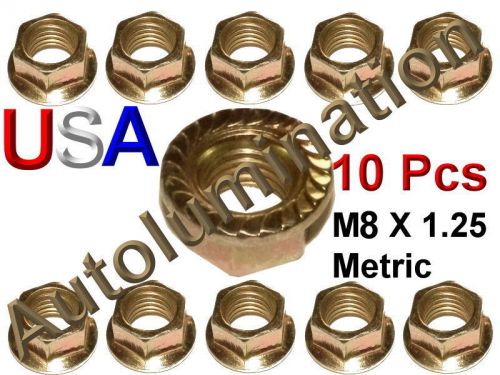 Zinc plated flange 8mm serrated hex nuts m8 x 1.25 metric thread car body for sale