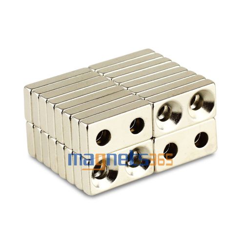 50pcs N35 Strong Block Cuboid Rare Earth Neodymium Magnet 20 x 10 x 4mm Hole 4mm