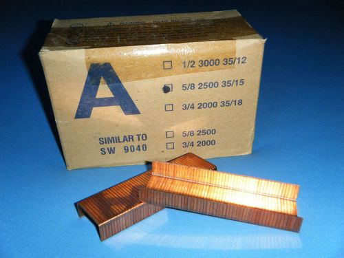 2,500  a5/8  35/15 coppered carton closing staples type a similar bostith sw9040 for sale