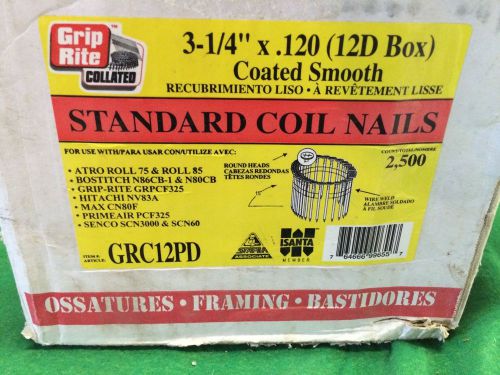 Grip Rite Collated Standared Coil Nails  3 1/4&#034;x .120