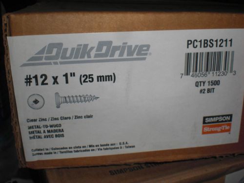 QuikDrive PC1BS1211 #12 x 1&#034; Metal Roofing-to-Wood (1500)