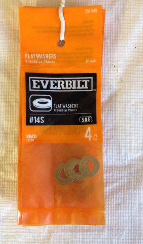 Everbilt Flat Washers #14S Pack Of 4 Brass