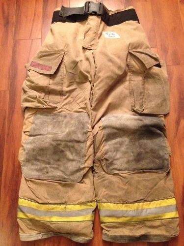 Firefighter pbi gold bunker/turn out gear globe g extreme used 36w x 30l 5&#039; for sale