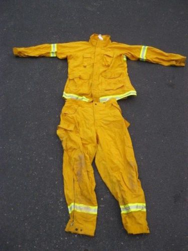 Pgi wildland fire firefighting yellow 2 piece suit reflective pants  shirt xl sz for sale