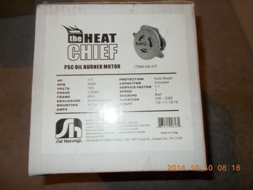 HEAT CHIEF 3450 OIL BURNER MOTOR NEW IN BOX GREAT DEAL LAST ONE I HAVE.
