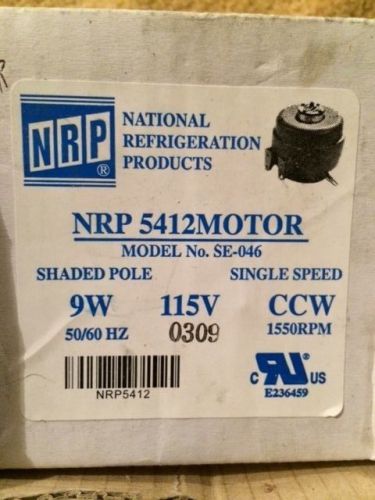 NRP 9W 115V CCW 1550 RPM - Motor 5412  Refrigeration