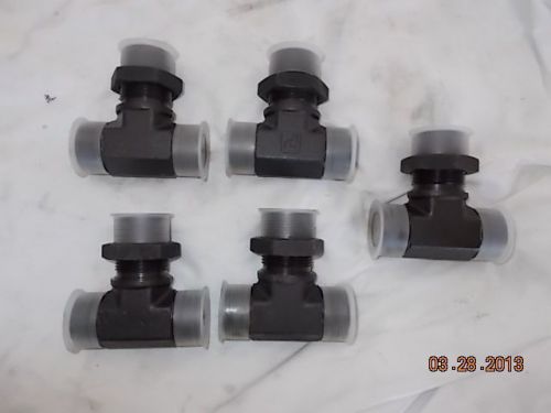 Five parker 16 wjmlo bulkhead union tee hydraulic fitting ih ford case jd for sale