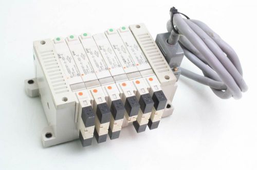 SMC Manifold w (2) 80-VQ2201NY-5-X22-Q, VQ230, Pneumatic Valve Cable
