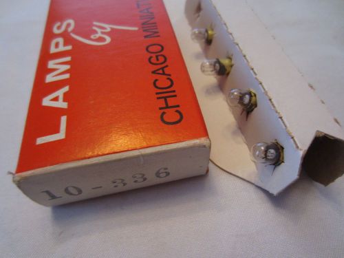 Box of 4 Chicago Miniature 336 CM336 Midget Groove Base Lamps Light Bulbs